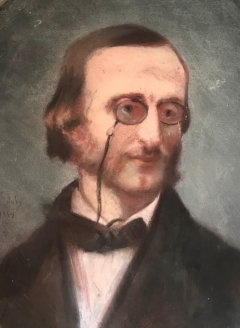 Par J. Joly. Pastel sur bois signé. 1859 - Offenbach Museum